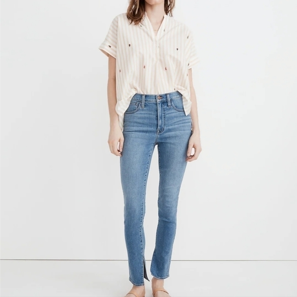 Madewell daytripper ankle slit jeans